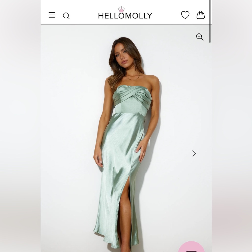 Hello Molly Sage Strapless Dress